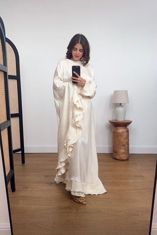Shimmer kaftan dress in Cream- Karasi - Fash Focused