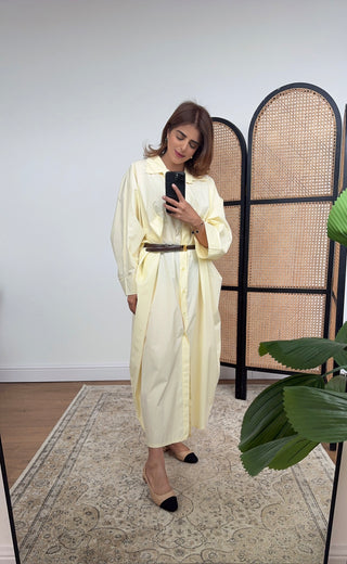 Lemon cotton shirt dress- fatin - Fash Focused