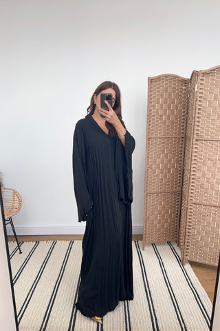 Adara pleated maxi dress Black
