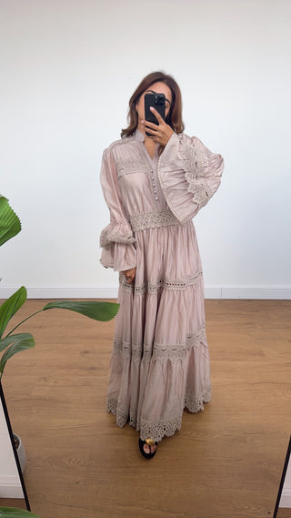 Nude  lace dress - Cora - Fash Focused