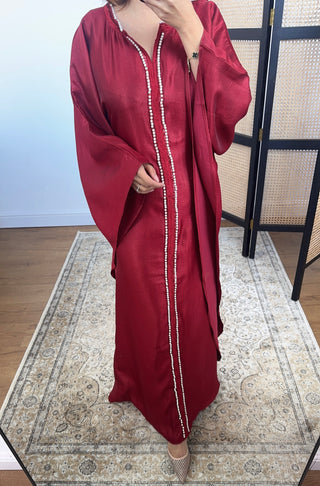 Wine pearl kaftan- marwa - Fash Focused