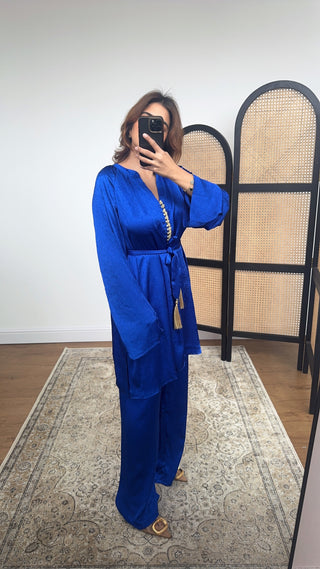 Royal blue satin coord- tala - Fash Focused