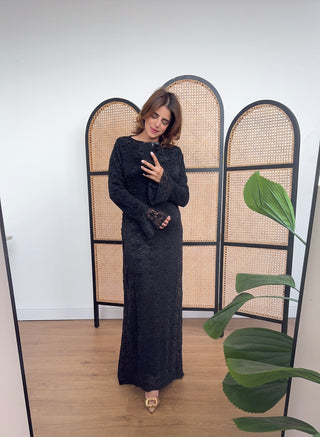 Black fully lined lace dress- alessia