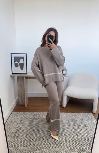 taupe knit coord- helma - Fash Focused