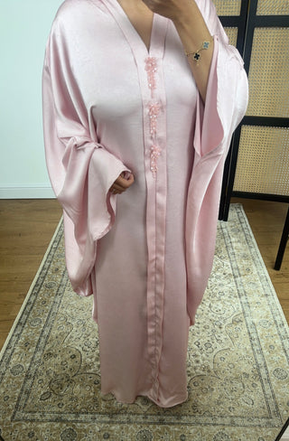 Pink butterfly kaftan with beadwork- ayma - Fash Focused