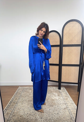 Royal blue satin coord- tala - Fash Focused