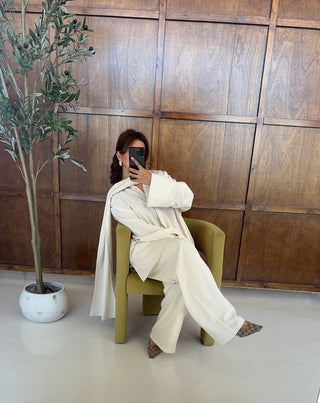 Cream three piece scarf coord- margot - Fash Focused