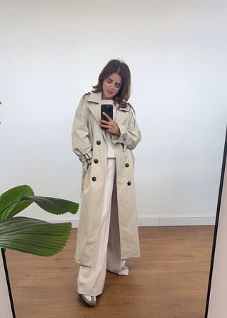 Cream trench coat- ziya - Fash Focused