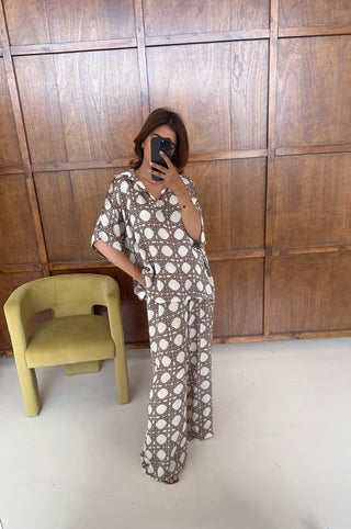 Cream chain print coord- monaco