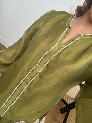 Lime pearl lace coord-Aleen - Fash Focused