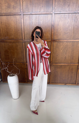 White linen feel trousers - Fash Focused