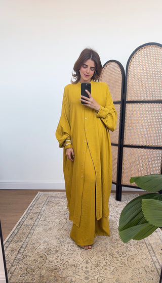 Mustard two piece dress set- taya - Fash Focused