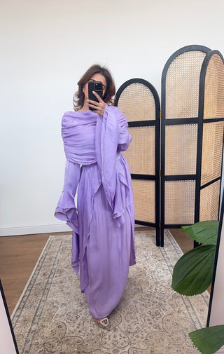 Lilac flare sleeve dress- grecia - Fash Focused