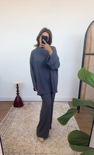 Charcoal textured coord - aven