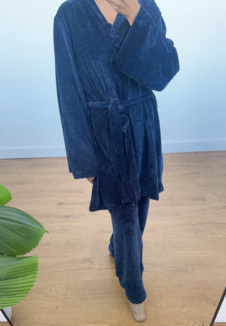 Navy long velvet coord - Amy - Fash Focused