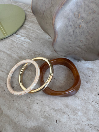 Aurelia bangle set brown - Fash Focused