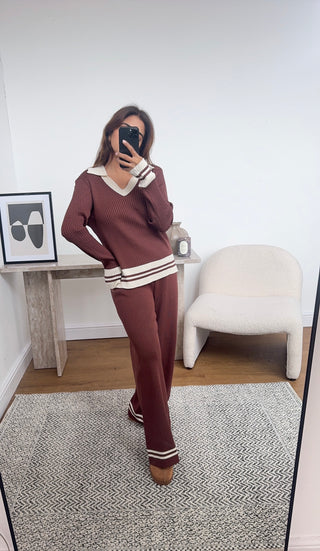Brown knit coord- nevin - Fash Focused