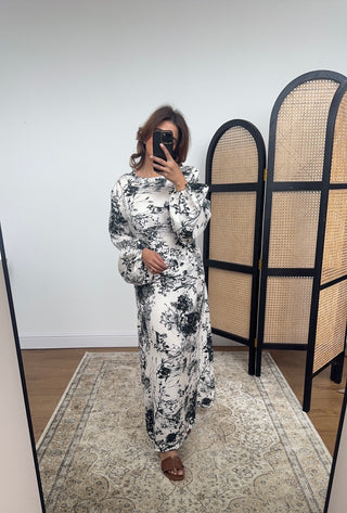 Black floral print dress - mina - Fash Focused