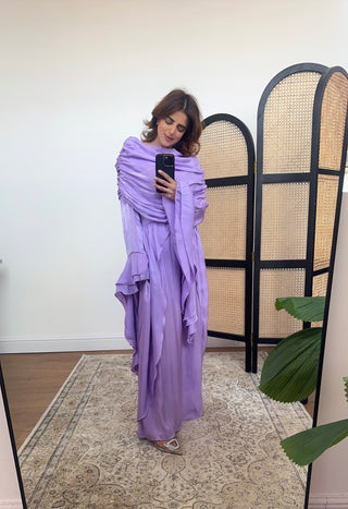 Lilac flare sleeve dress- grecia - Fash Focused