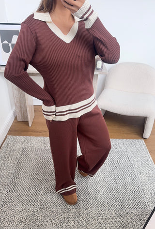 Brown knit coord- nevin - Fash Focused