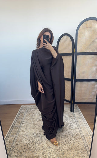 Coco draped kaftan with inner tie belt- arwa - Fash Focused
