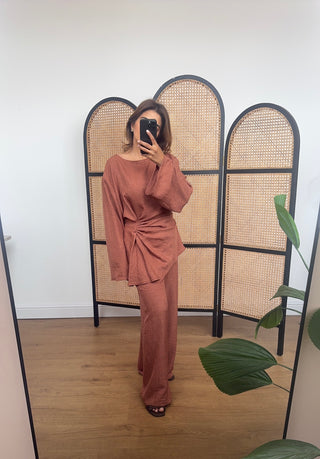 Rust twist tie back coord- riva