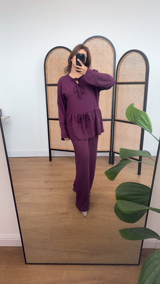 Plum bow coord- amara