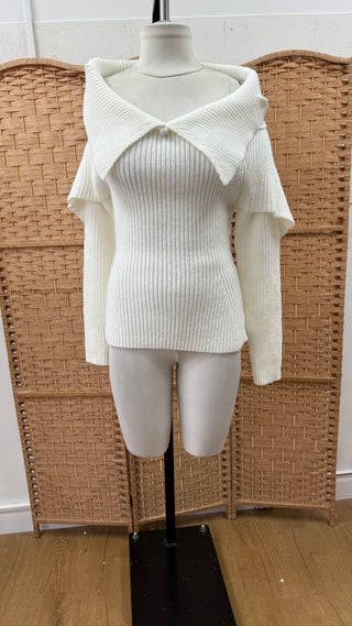White thick ribbed top - Fash Focused