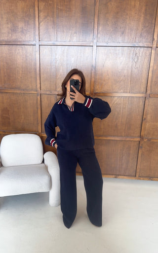 Navy knit coord- riviera