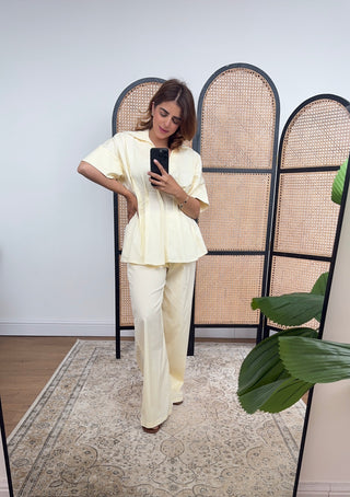 Lemon cotton pleated coord - quinn