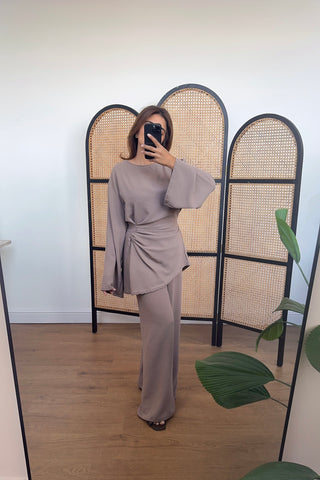 Mocha twist tie back coord- riva