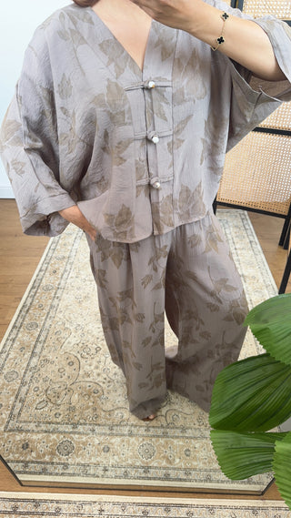 Taupe leaf flow coord- fifi - Fash Focused
