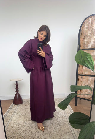 Plum waist dress- solene