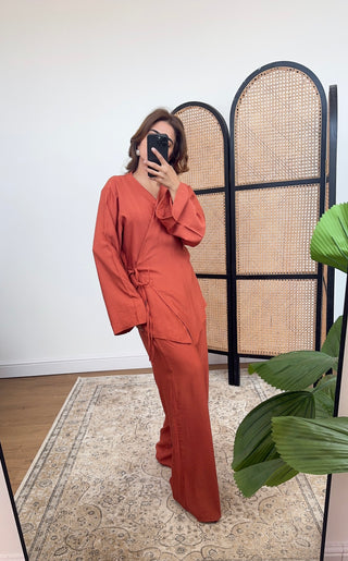 Terracota wrap coord- numa - Fash Focused