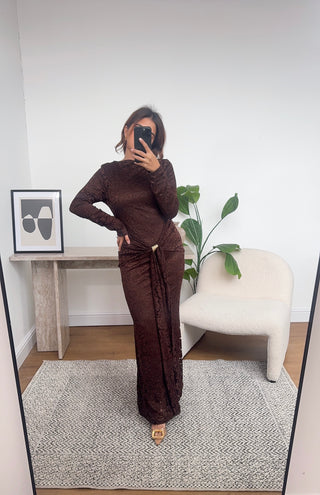 Coco lace dress with waist tie detail- ciya