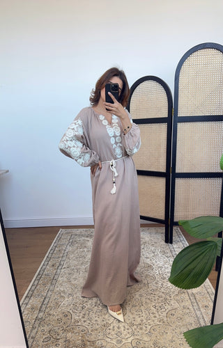 Nude cotton dress - yena - Fash Focused