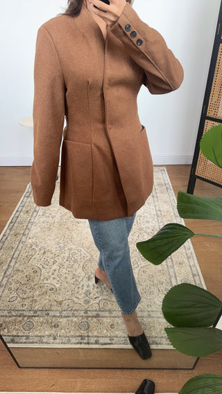 Camel  brushed blazer jacket- iela