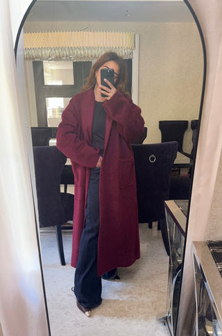 Burgandy Coatigan - canan - Fash Focused
