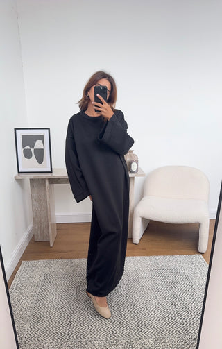 black basic long sleeve dress- hani - Fash Focused