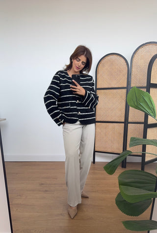 Black stripe cardigan- sanaz