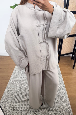 Taupe tie coord - Elsa - Fash Focused