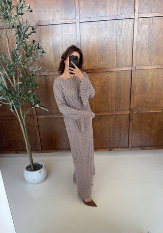 Taupe fully lined lace dress- jayna - Fash Focused