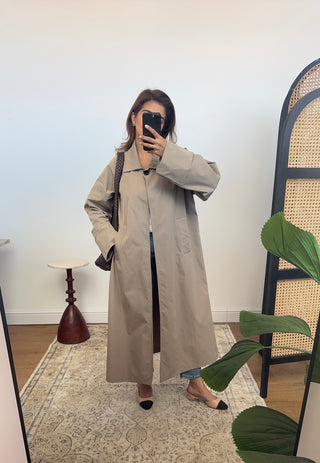 Taupe trench coat- zoya