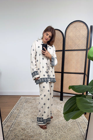 Cream printed bow coord- Hari - Fash Focused