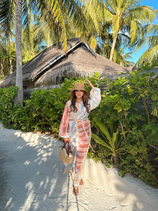 Pastel striped maxi dress- nina