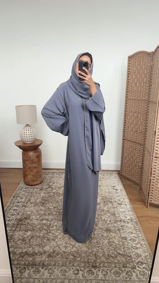 sena Hooded abaya grey