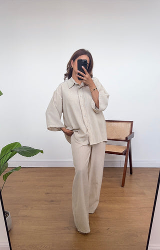 Cream half sleeve Coord -inai - Fash Focused