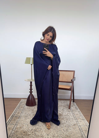 Navy Shimmer Butterfly kaftan- velora - Fash Focused