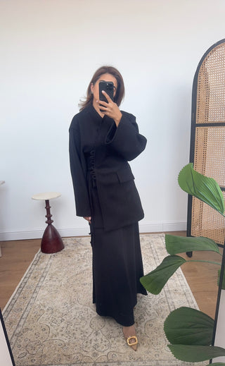 Black belted jacket- elise