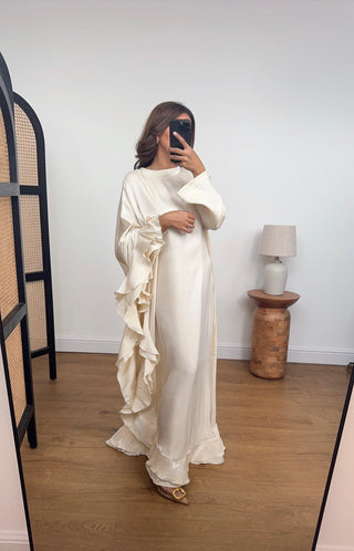 Shimmer kaftan dress in Cream- Karasi - Fash Focused
